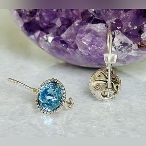 New sterling silver 925 & genuine gem stone earrings made in Israel